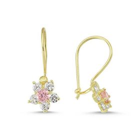 Sembol Gold 14 Ayar Sallantılı Model Taşlı Altın Çocuk Küpe