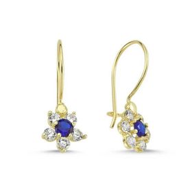 Sembol Gold 14 Ayar Sallantılı Model Taşlı Altın Çocuk Küpe