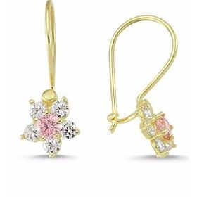 Sembol Gold 14 Ayar Sallantılı Model Taşlı Altın Çocuk Küpe