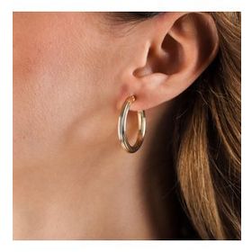 Sembol Gold 14 Ayar Siens Tasarım 3.0 cm Altın Halka Küpe