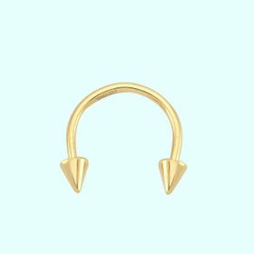 Sembol Gold 14 Ayar Sivri Uç Altın Yarım Halka Kulak Piercing