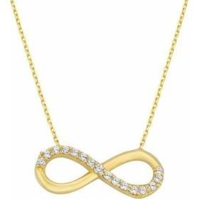 Sembol Gold 14 Ayar Swarovski Altın Sonsuzluk Kolyesi
