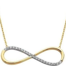 Sembol Gold 14 Ayar Swarovski Altın Sonsuzluk Kolyesi