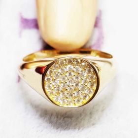 Sembol Gold 14 Ayar Swarovski Altın Şövalye Yüzük