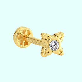 Sembol Gold 14 Ayar Taşlı Altın Taşlı Tragus Piercing
