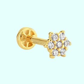 Sembol Gold 14 Ayar Taşlı Altın Taşlı Tragus Piercing