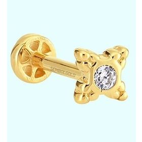 Sembol Gold 14 Ayar Taşlı Altın Taşlı Tragus Piercing