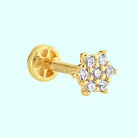 Sembol Gold 14 Ayar Taşlı Altın Taşlı Tragus Piercing