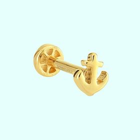 Sembol Gold 14 Ayar Taşsız Altın Çapa Tragus Piercing