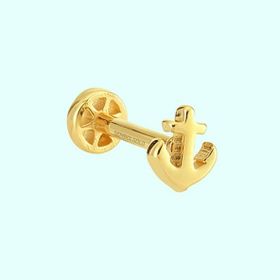 Sembol Gold 14 Ayar Taşsız Altın Çapa Tragus Piercing