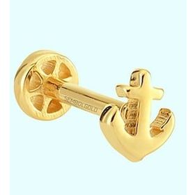 Sembol Gold 14 Ayar Taşsız Altın Çapa Tragus Piercing