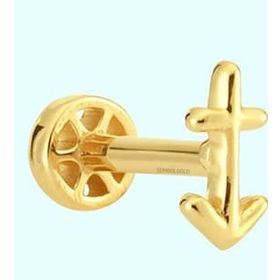 Sembol Gold 14 Ayar Taşsız Altın Çapa Tragus Piercing