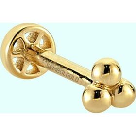 Sembol Gold 14 Ayar Taşsız Altın Cemre Tragus Piercing