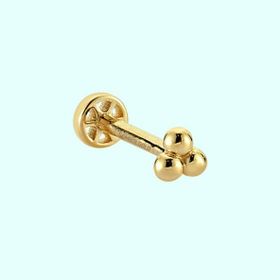 Sembol Gold 14 Ayar Taşsız Altın Cemre Tragus Piercing
