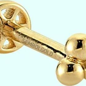 Sembol Gold 14 Ayar Taşsız Altın Cemre Tragus Piercing