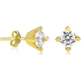 Sembol Gold 14 Ayar Tektaş Altın Küpe