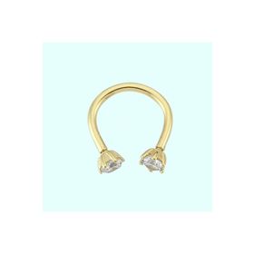 Sembol Gold 14 Ayar Tektaş Altın Yarım Halka Kulak Piercing