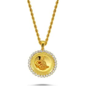 Sembol Gold 14 Ayar Tuğralı Altın Kolye