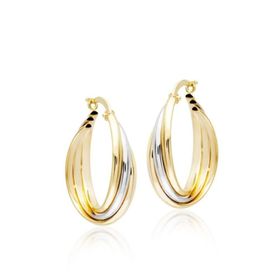 Sembol Gold 14 Ayar Üç Sarma Altın Halka Küpe