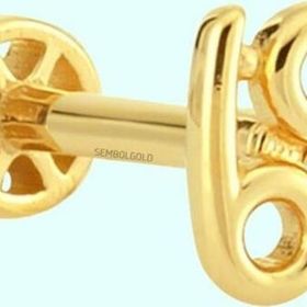 Sembol Gold 14 Ayar Yengeç Burcu Altın Tragus Piercing