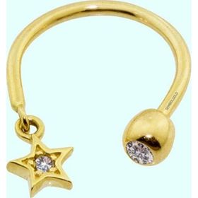 Sembol Gold 14 Ayar Yıldız Altın Yarım Halka Kulak Piercing