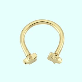 Sembol Gold 14 Ayar Yıldız Altın Yarım Halka Kulak Piercing