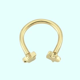 Sembol Gold 14 Ayar Yıldız Altın Yarım Halka Kulak Piercing