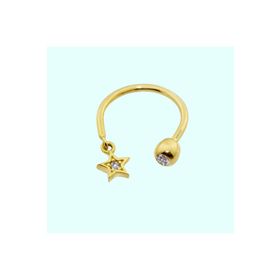 Sembol Gold 14 Ayar Yıldız Altın Yarım Halka Kulak Piercing
