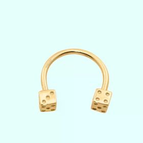 Sembol Gold 14 Ayar Zar Altın Yarım Halka Kulak Piercing