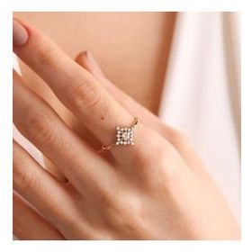Sembol Gold 14K Altın Brown Yüzük