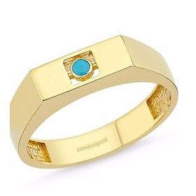 Sembol Gold 14K Şövalye Altın Firuze Yüzük