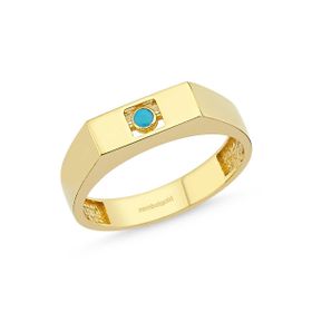 Sembol Gold 14K Şövalye Altın Firuze Yüzük