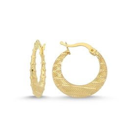 Sembol Gold 2.1 cm 14 Ayar Altın Halka Küpe