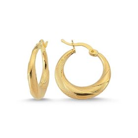 Sembol Gold 2.1 cm 14 Ayar Altın Halka Küpe