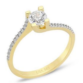 Sembol Gold 8 Ayar Zirconia Altın Tektaş Yüzük