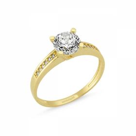 Sembol Gold 8 Ayar Zirconia Altın Tektaş Yüzük