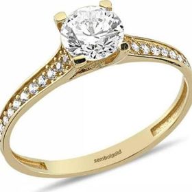 Sembol Gold 8 Ayar Zirconia Altın Tektaş Yüzük