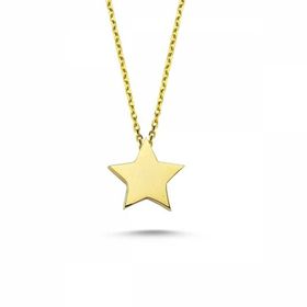 Sembol Gold 8 Ayar Zirconia Altın Yıldız Kolye