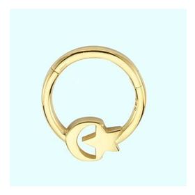 Sembol Gold Ayyıldız 14 Ayar Altın Halka Piercing