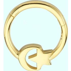 Sembol Gold Ayyıldız 14 Ayar Altın Halka Piercing