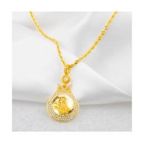 Sembol Gold Burgu Halat Zincirli Lale Tuğralı Altın Kolye