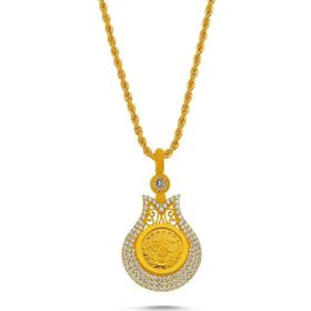 Sembol Gold Burgu Halat Zincirli Lale Tuğralı Altın Kolye