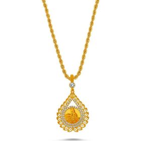 Sembol Gold Burgu Halat Zincirli Telkari İşleme Tuğralı Altın Kolye