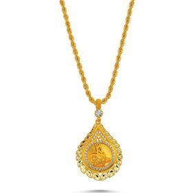 Sembol Gold Burgu Zincirli Pullu Lazer Tuğralı Altın Kolye