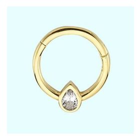 Sembol Gold Damla Tektaş 14 Ayar Altın Halka Piercing