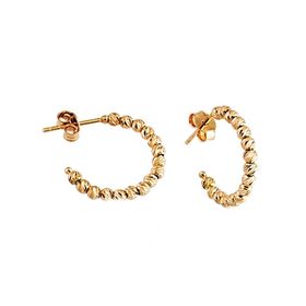 Sembol Gold Dorikalı 14K Gold Üç Renk Altın Halka Küpe