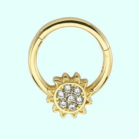Sembol Gold Güneş 14 Ayar Altın Halka Piercing
