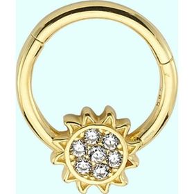 Sembol Gold Güneş 14 Ayar Altın Halka Piercing