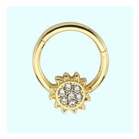Sembol Gold Güneş 14 Ayar Altın Halka Piercing