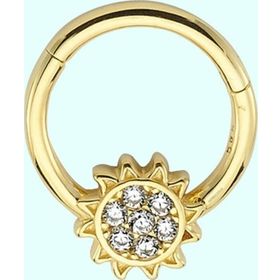 Sembol Gold Güneş 14 Ayar Altın Halka Piercing